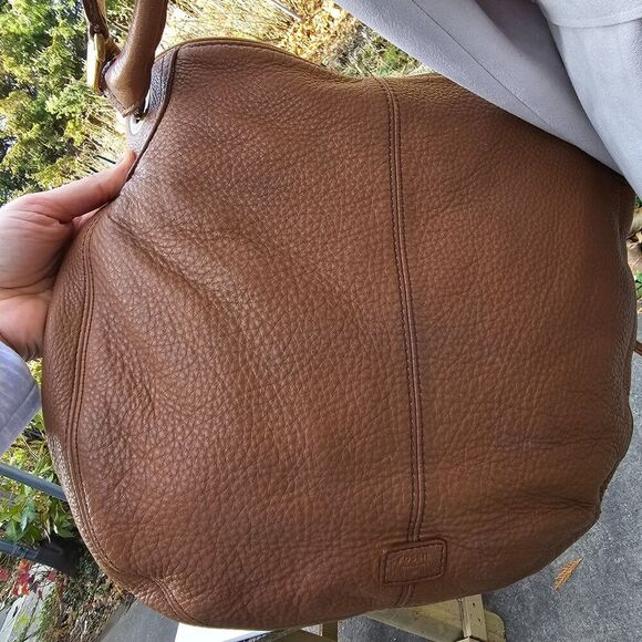 Fossil Brown Crossbody Bag with Gold Accents - Picture 5 of 11